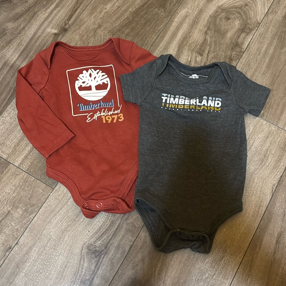 Timberland Gray Bodysuit with Logo Accent
